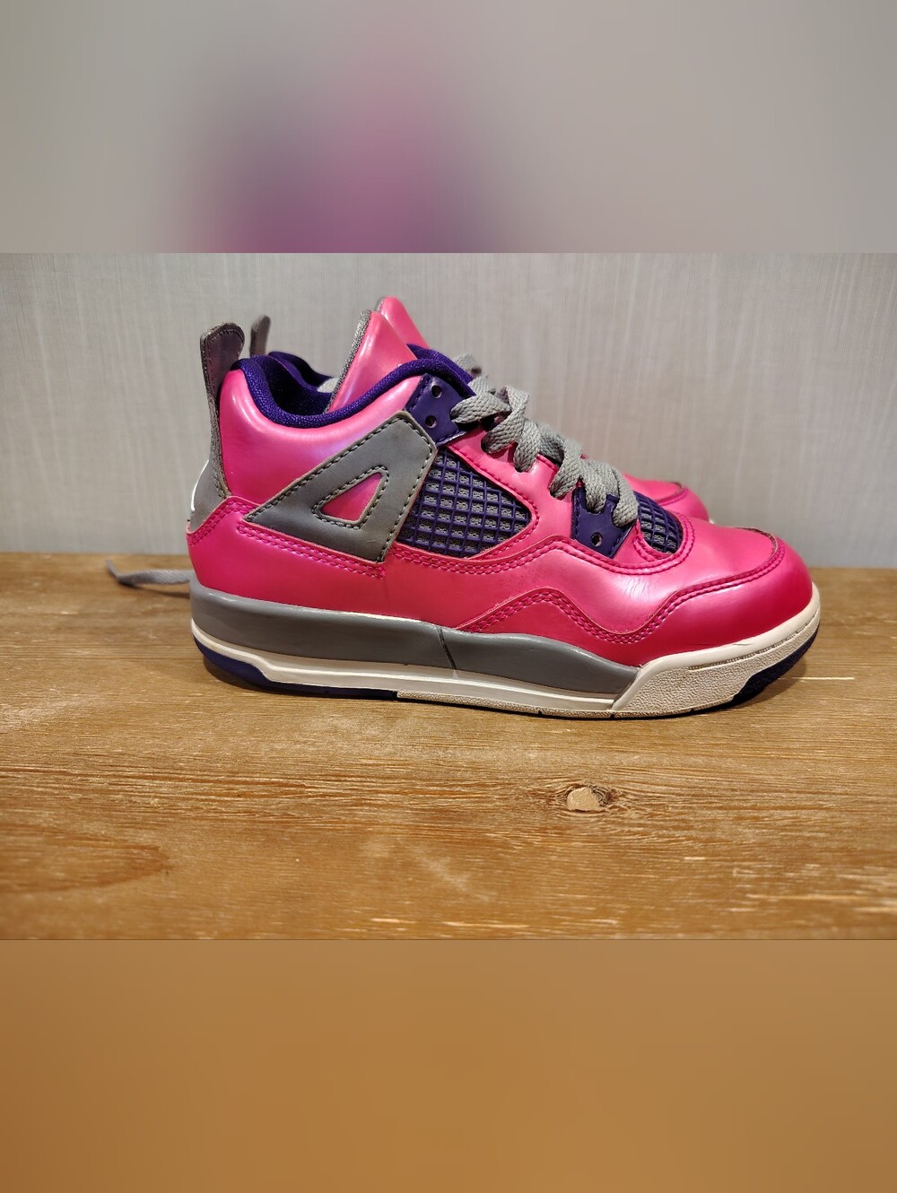 Nike Air Jordan 4 Retro Pink Foil Cement Electric Sneakers Youth